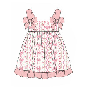 Pre-order GSD1950 girls bow pink orange Dress ( Deadline Feb.11）