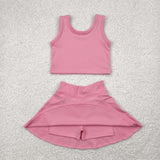 GSD1978 baby girls rose sleeveless dress outfits Yoga