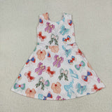 GSD2049 baby girls sleeveless colorful bow dress Yoga