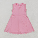 GSD2087 baby girls sleeveless rose zipper dress Yoga