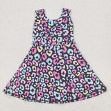 GSD2175 girls colorful leopard Dress yoga