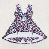 GSD2175 girls colorful leopard Dress yoga
