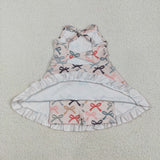 GSD2296 girls sleeveless colorful  bow Dress yoga