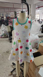 GSD2346 girls green sleeveless colorful flower Dress yoga