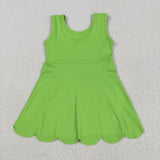 GSD2351 girls sleeveless green Dress yoga