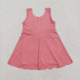 GSD2371 girls pink sleeveless Dress yoga