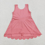 GSD2371 girls pink sleeveless Dress yoga