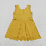 GSD2373 girls yellow sleeveless Dress yoga