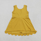 GSD2373 girls yellow sleeveless Dress yoga