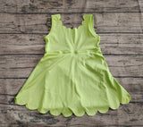 Pre-order GSD2374 girls green sleeveless Dress yoga