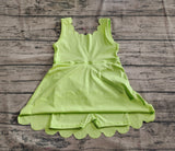 Pre-order GSD2374 girls green sleeveless Dress yoga