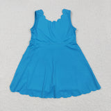 GSD2375 girls blue sleeveless Dress yoga