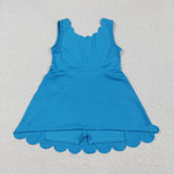 GSD2375 girls blue sleeveless Dress yoga