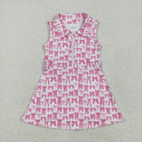 GSD2379  girls pink sleeveless zipper Dress yoga