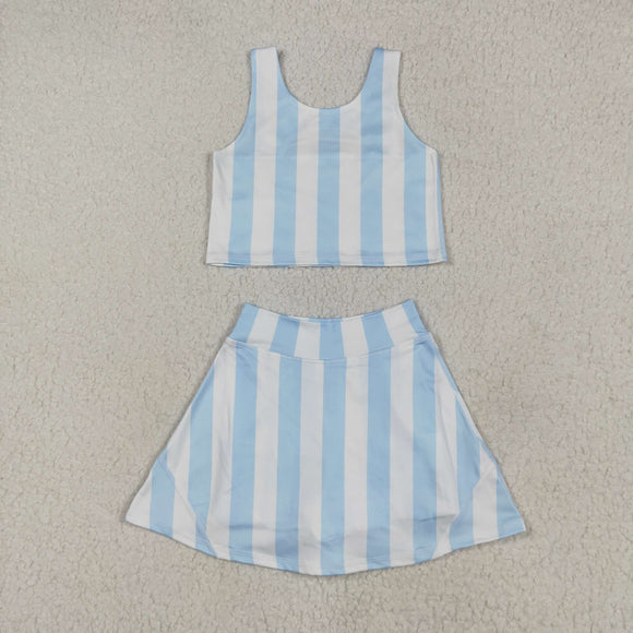 GSD2433 Sleeveless stripe top skirt girls summer clothes
