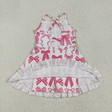GSD2564 girls sleeveless pink  bow Dress yoga
