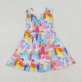 GSD2629 girls sleeveless colorful Dress yoga