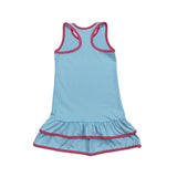 GSD2631 girls sleeveless blue rose Dress yoga