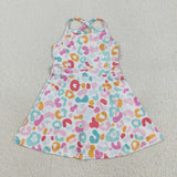 GSD2645 girls colorful leopard Dress yoga