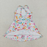 GSD2645 girls colorful leopard Dress yoga