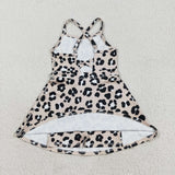 GSD2650 girls brown black leopard Dress yoga