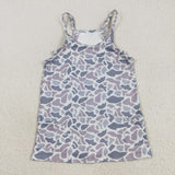 GSD2723 girls grey camo slip Dress yoga