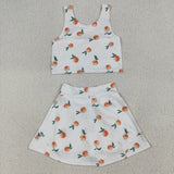 GSD2738 baby girls Peach yoga dress set