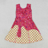 GSD2747 girls sleeveless rose Ice cream waffles Dress yoga