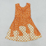 GSD2750 girls sleeveless orange Ice cream waffles Dress yoga