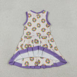 GSD2867 girls Mardi Gras sleeveless  purple Dress yoga