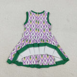 GSD2868 girls Mardi Gras sleeveless Lobster purple Dress yoga