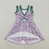 GSD2869 girls Mardi Gras sleeveless crayfish purple Dress yoga