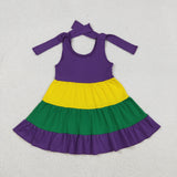 GSD2888  toddler girl clothes mardi gras girl summer dress