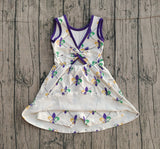 10.22 Pre-order GSD2944 girls Mardi Gras sleeveless Dress yoga