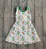 10.22 Pre-order GSD2950 girls Mardi Gras Crocodile sleeveless Dress yoga