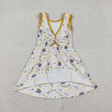 GSD2951 girls Mardi Gras mask sleeveless Dress yoga