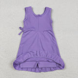 GSD3036  girls purple sleeveless Dress yoga