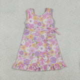 GSD3095 girls floral pink sleeveless Dress yoga