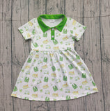 11.15 Pre-order GSD3141 Baby girls golf button dress short sleeves