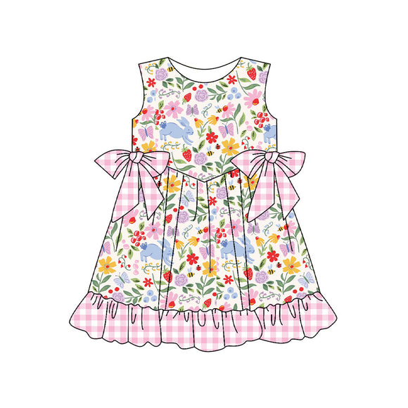 12.9 Pre-order GSD3405 Baby girls Easter flower bow sleeveless dress