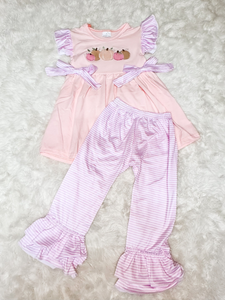 Halloween embroidered pink and purple girl outfit