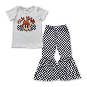 fall vibes checkerboard girls clothing
