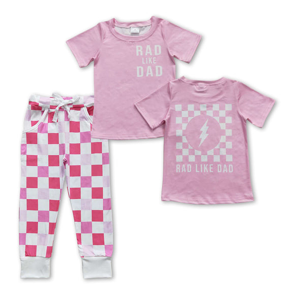 GSPO0932--red like dad pink girls clothing
