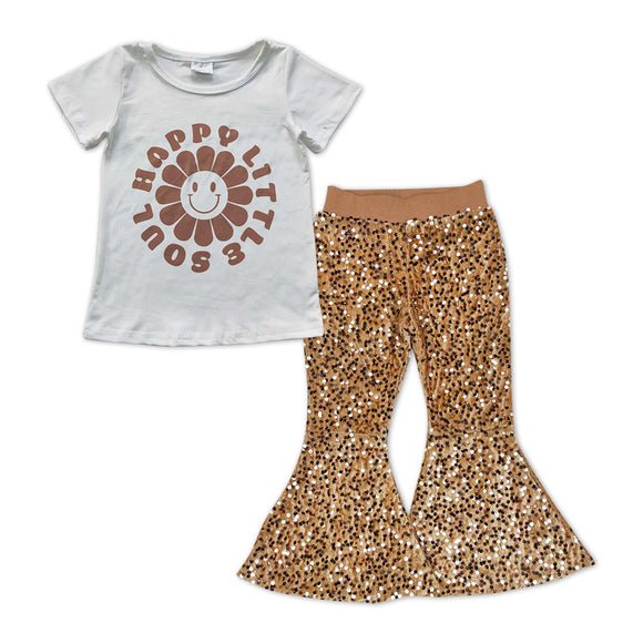 GSPO0995--happy little soul top+  sequined bell bottoms