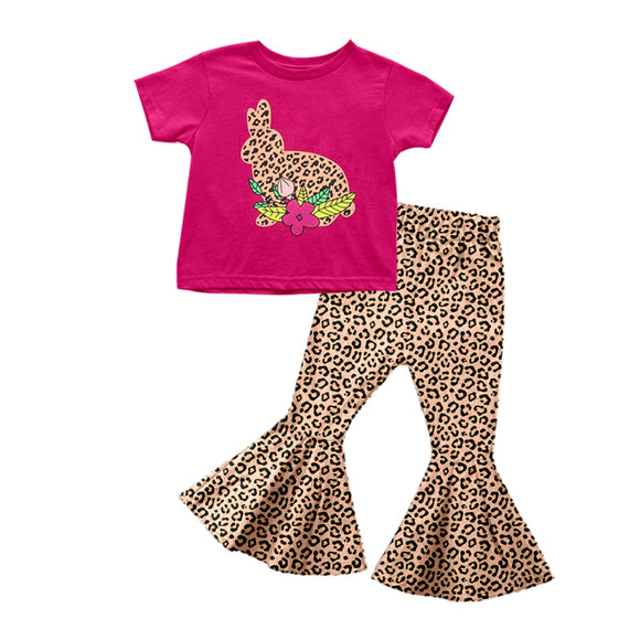 GSPO1031---pre order short sleeve Easter leopard girls clothing