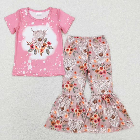 GSPO1079---cow & floral pink outfits