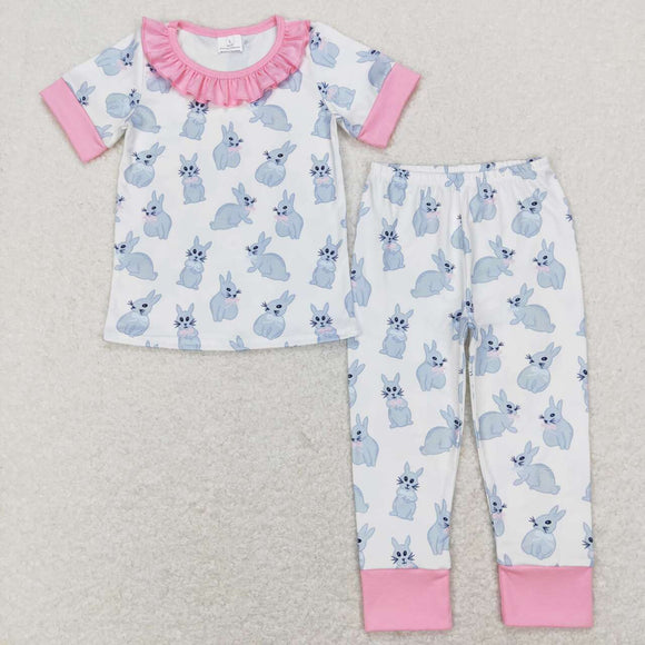 GSPO1095-- Easter rabbit short sleeve girls clothing