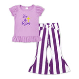 GSPO1135--he is risen top + purple jeans outfits