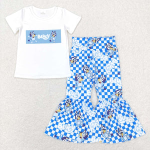 GSPO1174-- dog white short sleeve girls outfits