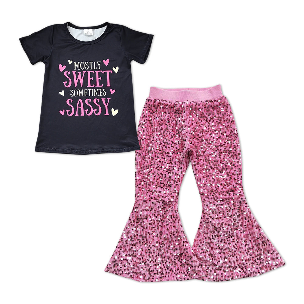 GSPO1178--black shirt+ pink bell bottoms – SUTUTU06